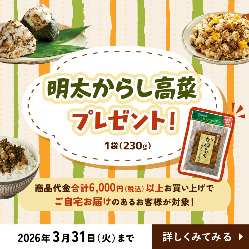 明太からし高菜プレゼント