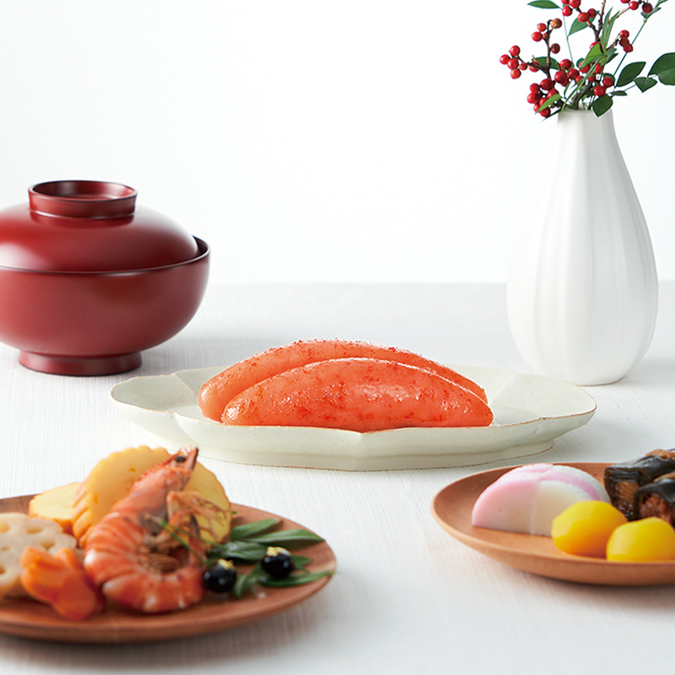 ［無着色］熟成辛子明太子(樽) 810g(旨だれ3個付き)