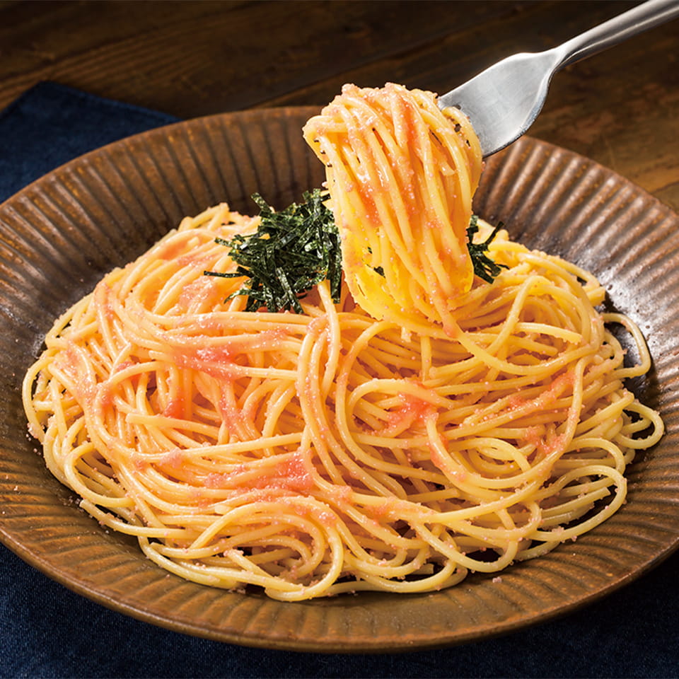 辛くない 本格パスタソースたっぷり絡まるたらこ