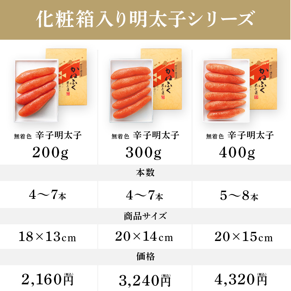 ［無着色］化粧箱入り辛子明太子 200g