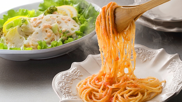 ゆでたパスタにあえるだけ!