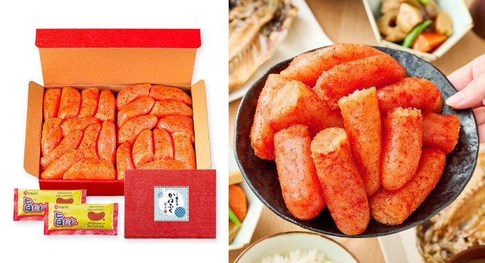 ［無着色］ご家庭用辛子明太子 特上切1kg (旨だれ2個付き)