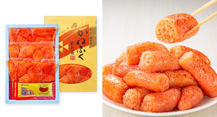 ［無着色］辛子明太子 (中切) 600g (旨だれ3個付き)