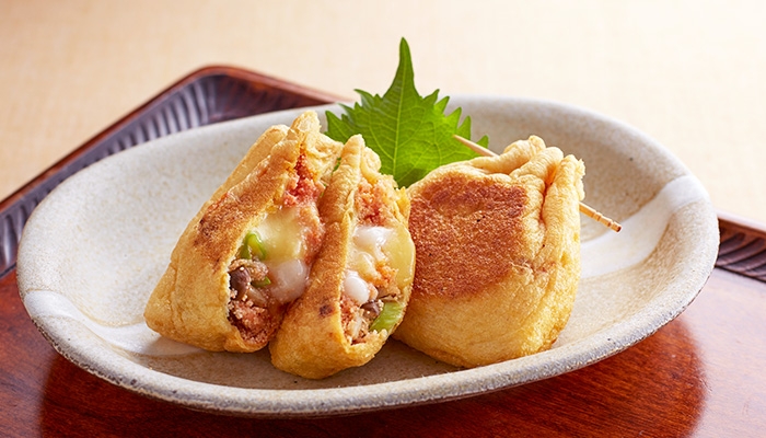 油揚げめんたいモッチー焼き