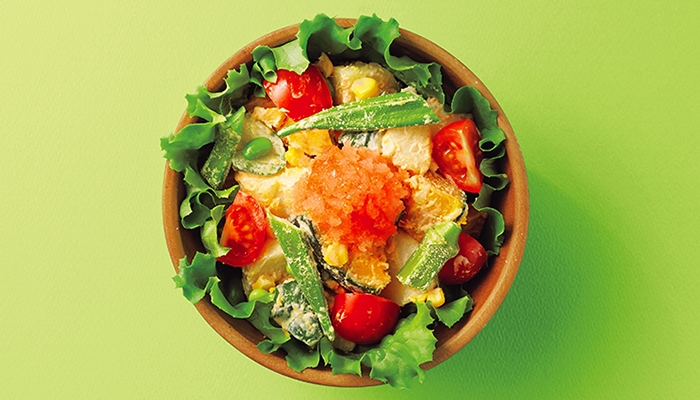 ゴロゴロ夏野菜の明太マヨポテサラ