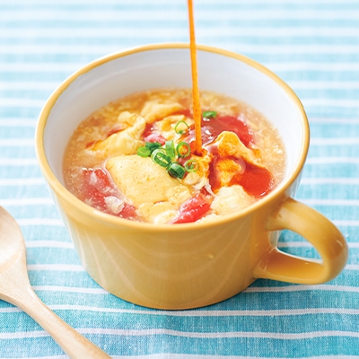トマトのかき玉ピリ辛スープ